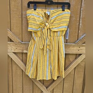 Bailey Blue Yellow Striped Strapless Romper Size Large